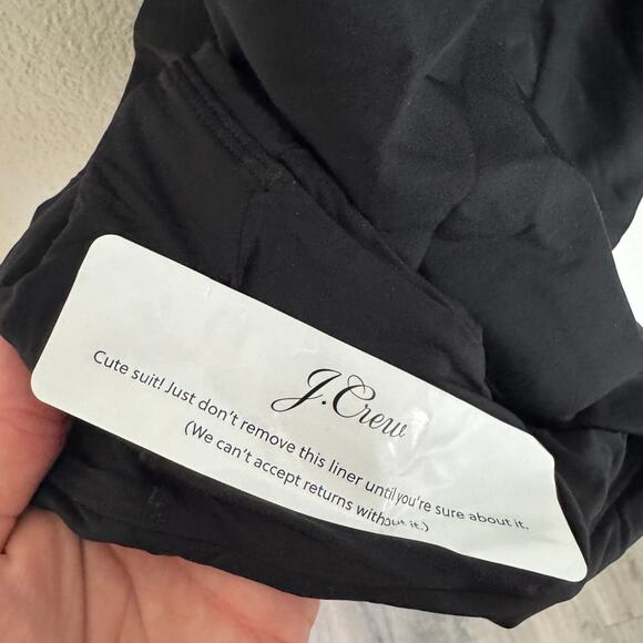 J.Crew Gail Classic Sculpt Swimsuit 12 Black One-Piece Racerback Removable Pads - Picture 8 of 9